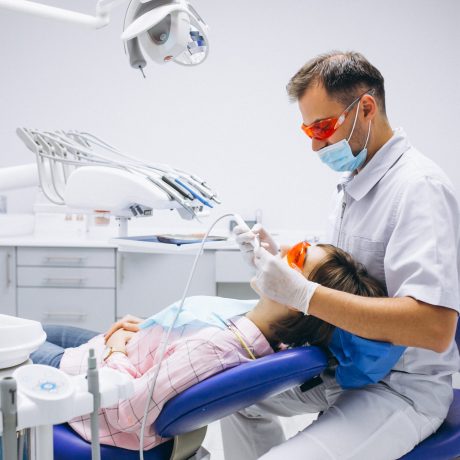 Woman patient at dentist